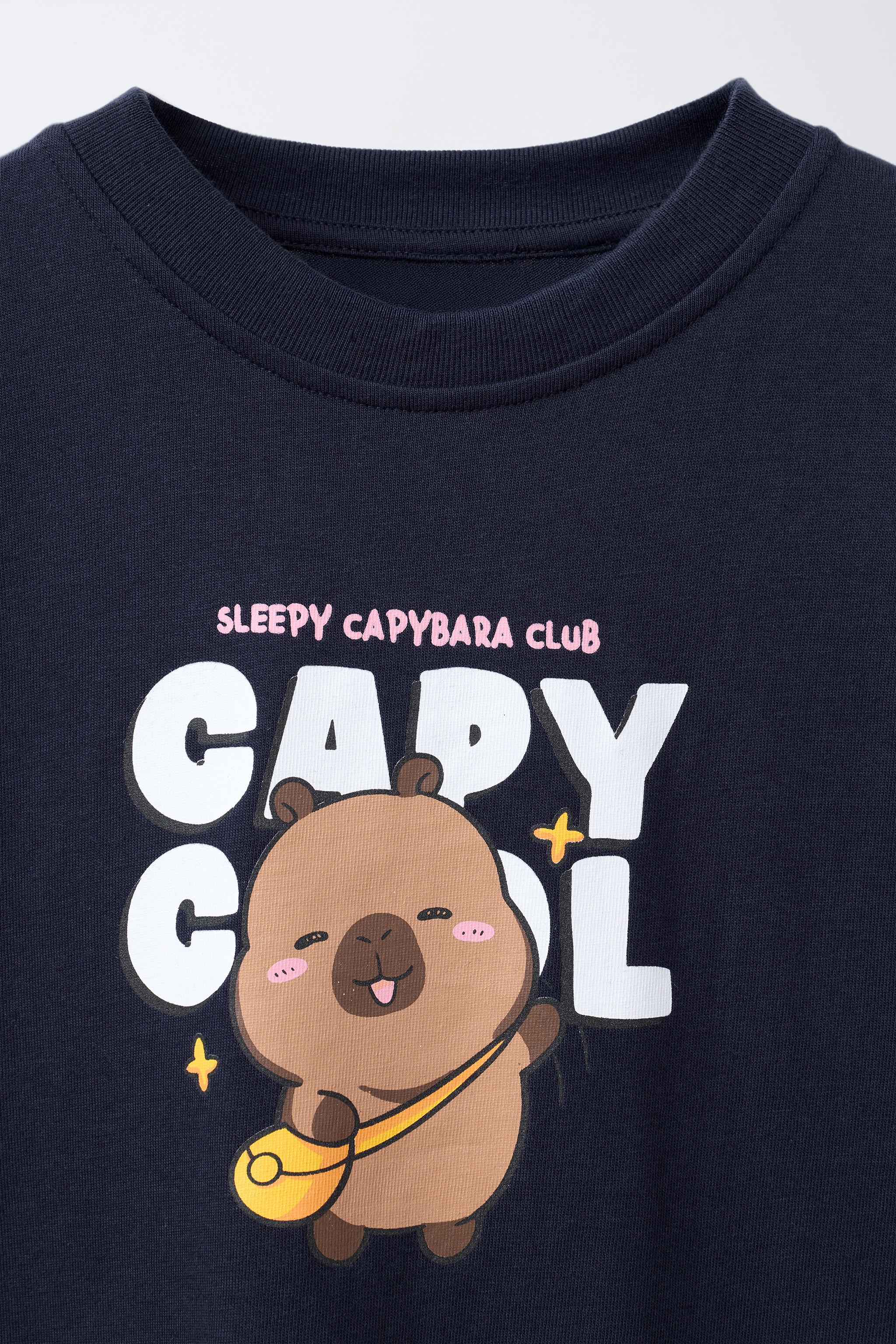 KAPIBARA CAPYBARA CAPYFUN © T-SHIRT - Navy blue | ZARA Thailand