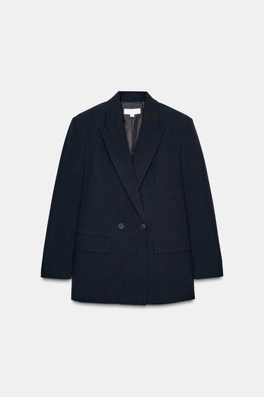 OVERSIZE DOUBLE-BREASTED PINSTRIPE BLAZER - striped by Zara - Image 0