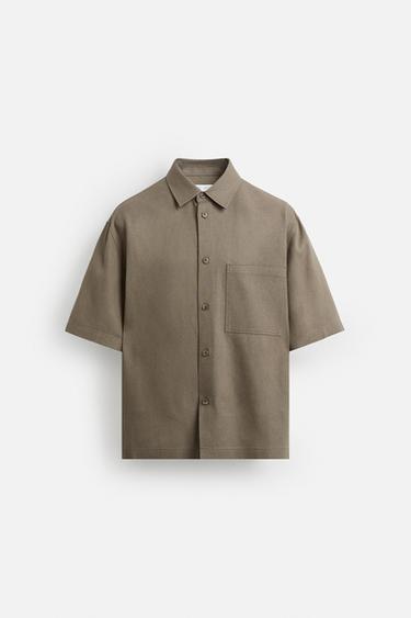 VISCOSE AND JUTE SHIRT - Mink by Zara