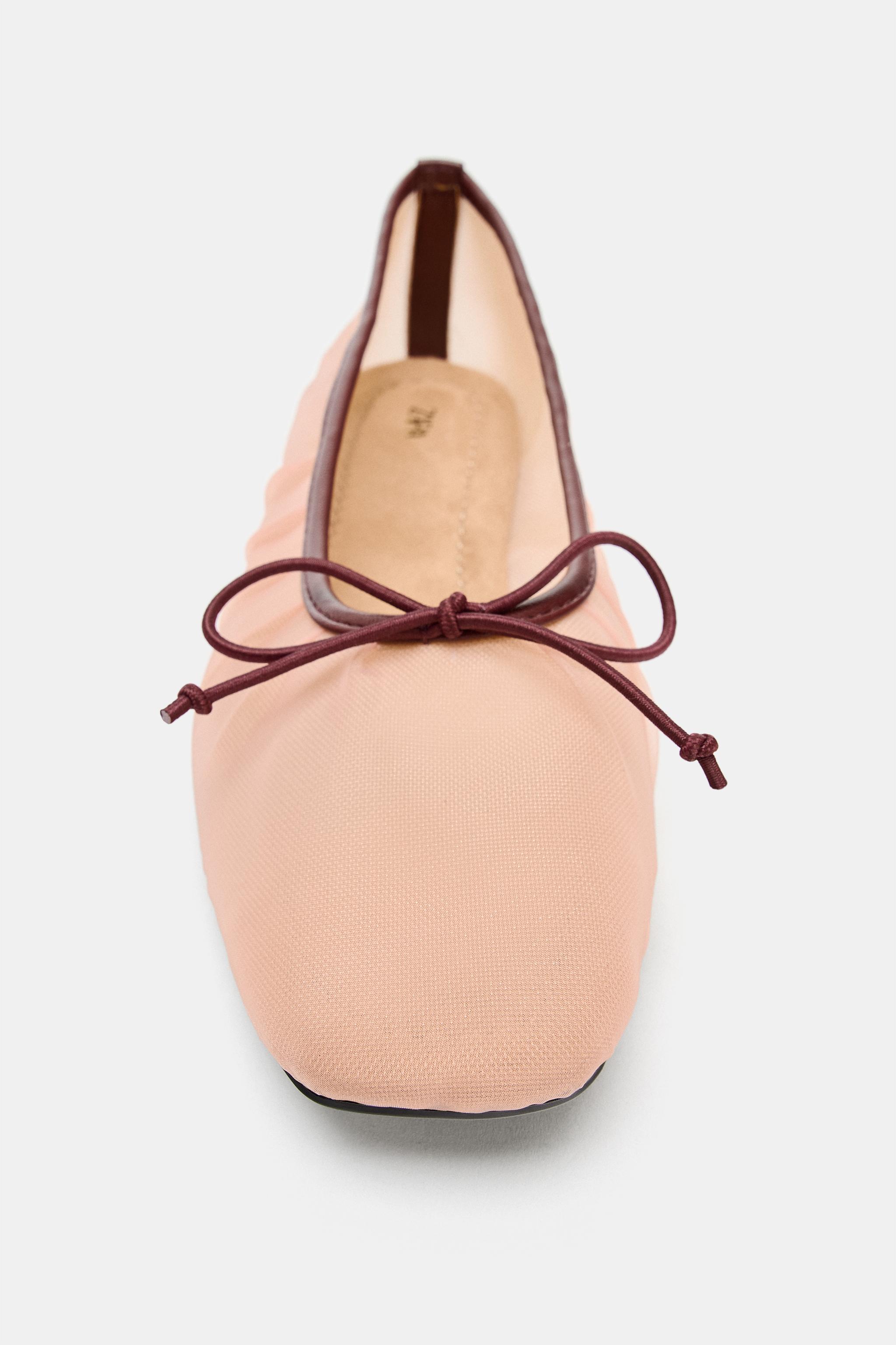 Обувь Zara MESH BOW BALLET FLATS — фото 4