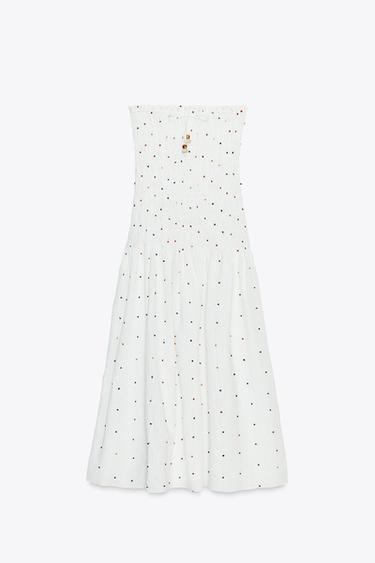 VESTIDO MIDI POMPONES - Multicolor de Zara