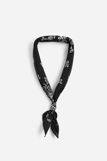БАНДАНА С ПРИНТОМ ПЕЙСЛИ — ЧЕРНЫЙ от Zara — изображение 0