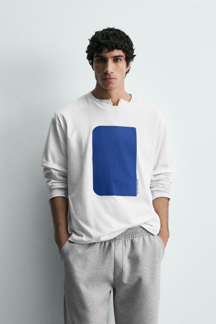 ZARA GEOMETRIC PRINT T-SHIRT