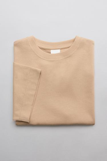 PLAIN HEAVY WEIGHT T-SHIRT - Mid-camel by Zara