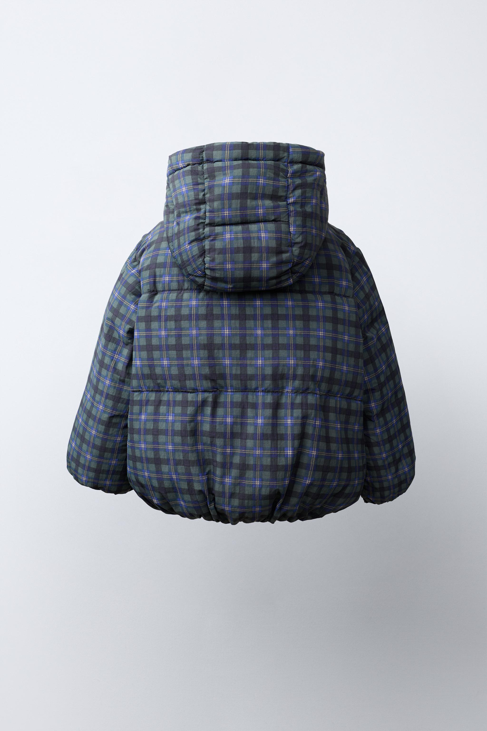 QUILTED WATER-REPELLENT PLAID RIBBON COAT