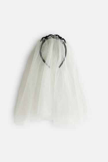 CHILDREN'S HALLOWEEN SKELETON HEADBAND - Cream by Zara
