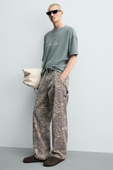 SPRAY PRINTED KNIT T-SHIRT - washed green by Zara - Image 6