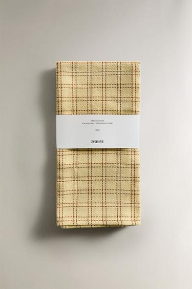DYED THREAD TEA TOWEL (PACK OF 2) - Blue by Zara - Image 4