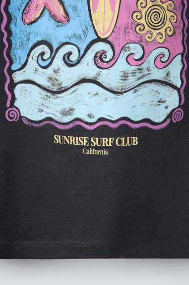T-SHIRT IMPRIMÉ SURF - Gris anthracite de Zara - Image 3