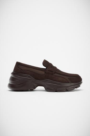 PLATFORM LOAFERS - Brown by Zara