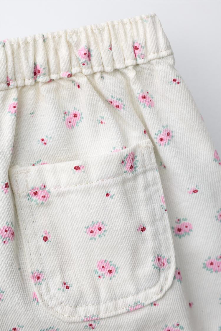Bermuda denim patchwork flores