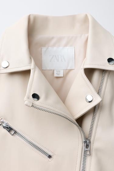 FAUX LEATHER JACKET - Ecru by Zara - Image 6