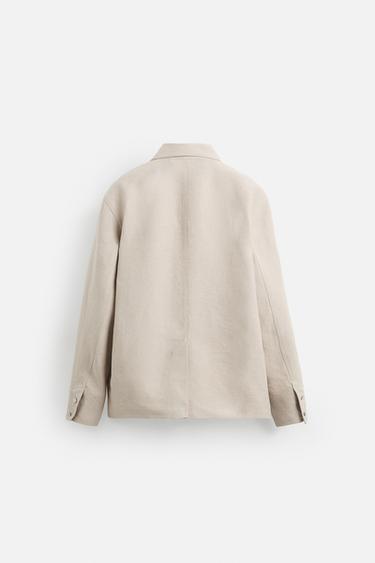100% LINEN JACKET WITH POCKETS - Sand by Zara - Image 7
