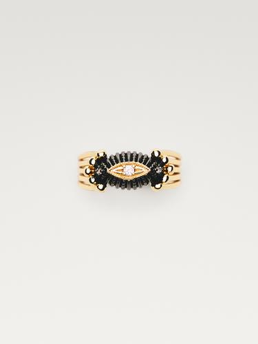 Zara Shimmery rhinestone ring - Golden