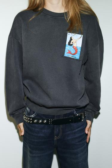 Zara SAN CLEMENTE® WASHED EFFECT SWEATSHIRT - Anthracite grey