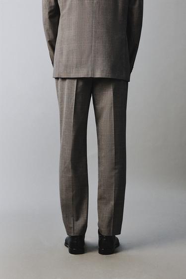PANTALON DE COSTUME À CARREAUX - Marron de Zara - Image 2