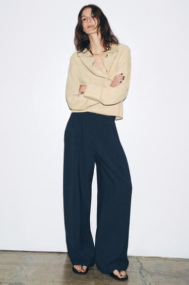 PANTALON FLUIDE PLIS ZW COLLECTION - Bleu marine de Zara - Image 1