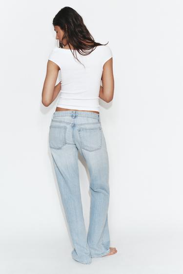 JEAN TRF WIDE LEG TAILLE BASSE - Bleu clair de Zara - Image 5