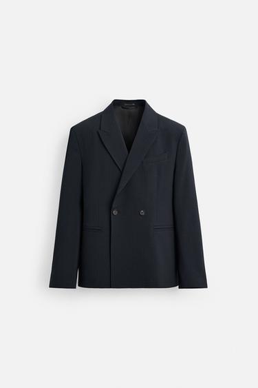 PINSTRIPE SUIT BLAZER - Navy blue by Zara - Image 7