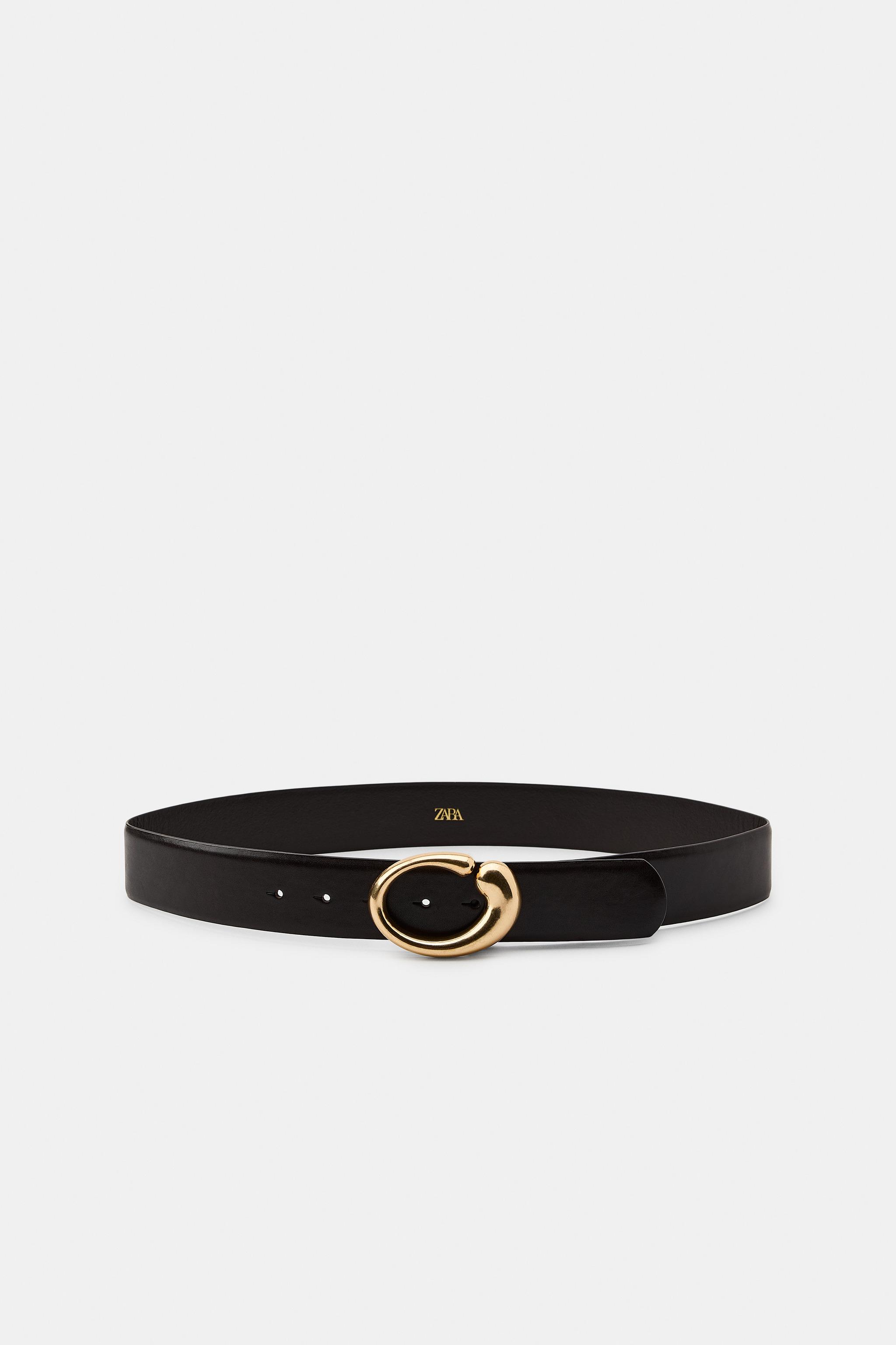 100% LEATHER BELT WITH OVAL BUCKLE