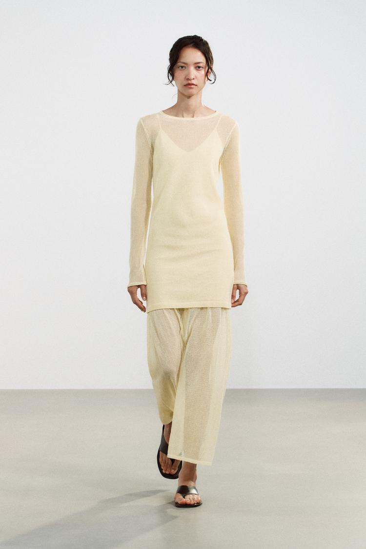 DOUBLE LAYER KNIT DRESS - Yellow | ZARA India 