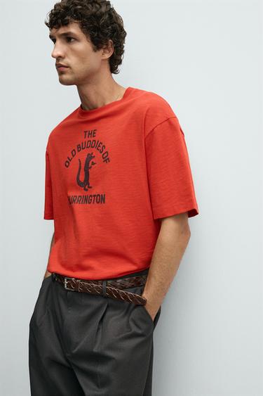 CONTRAST PRINT T-SHIRT - Red by Zara - Image 4