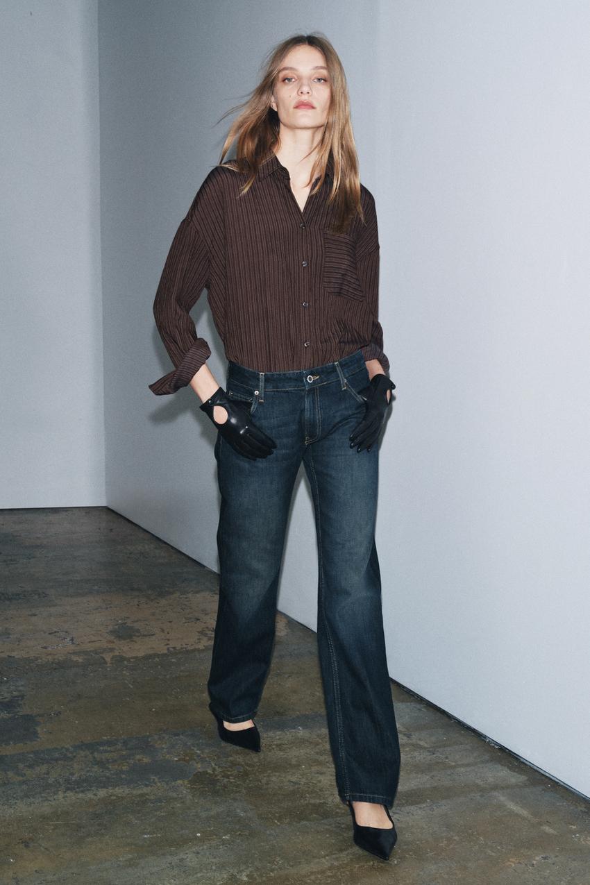 ZW COLLECTION LOW-RISE STRAIGHT LEG JEANS