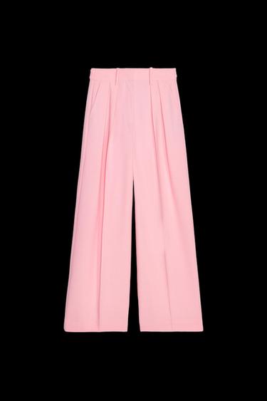 PANTALÓN PINZAS ZW COLLECTION - Rosa pastel de Zara - Imagen 0