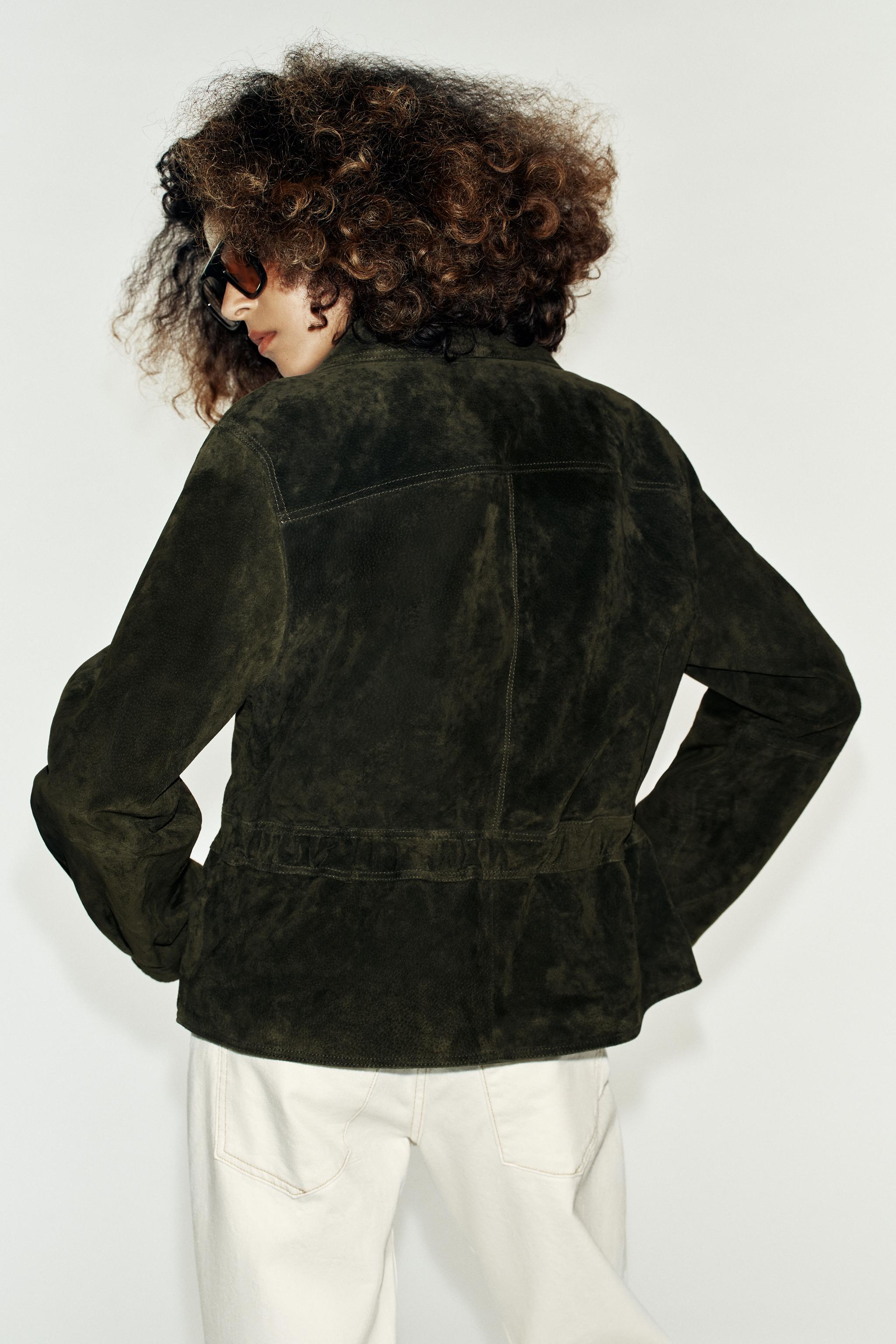 BLOUSON 100 % CUIR À BRANDEBOURGS
