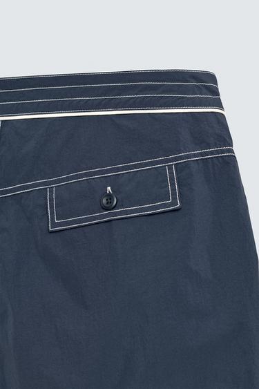 MAILLOT DE BAIN MI-LONG À LACET - Bleu de Zara - Image 10