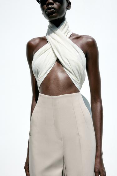 HIGH-WAIST TROUSERS - Oyster-white by Zara - Image 2
