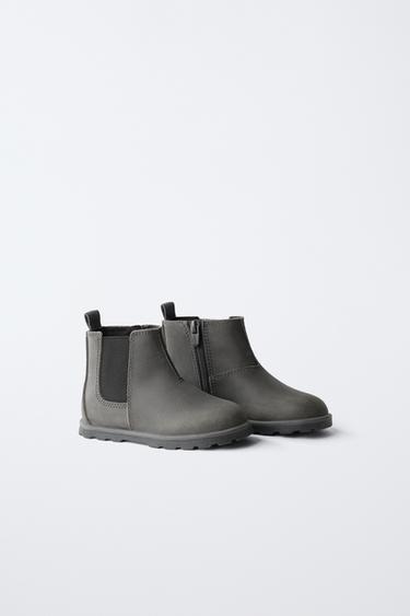 BOTA PIEL BAREFOOT - Gris antracita de Zara