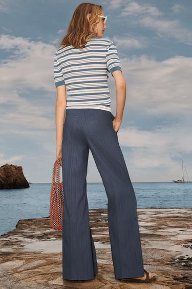 PANTALON FLARE RAYURES ÉDITION LIMITÉE - Bleu moyen de Zara - Image 2