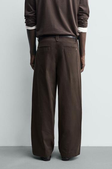 PANTALON CHINO COUPE LARGE - Marron de Zara - Image 2