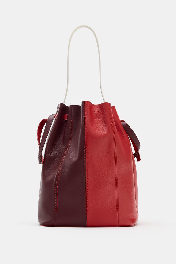 Bolsa de hombro de cuero con bloques de color 4