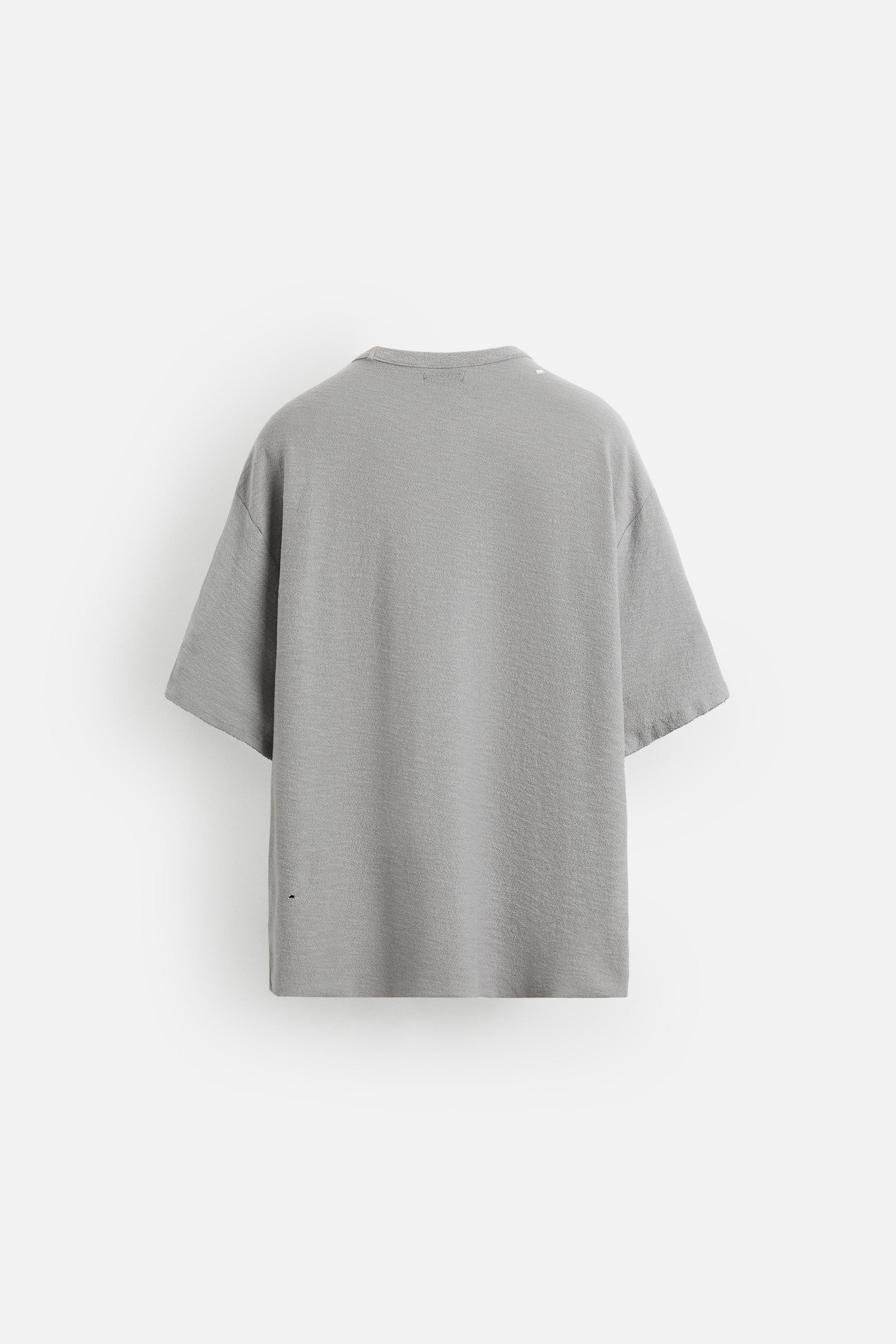 FADED PRINT KNIT T-SHIRT - Pearl grey | ZARA South Africa