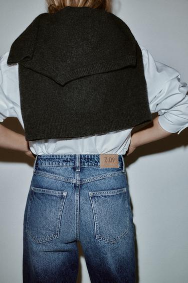 JEAN Z.09 DROIT TAILLE HAUTE À CEINTURE CROISÉE - bleu jean de Zara - Image 5