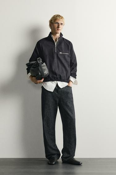 SWEAT KANGOUROU EN DENIM RELAXED FIT - Indigo de Zara - Image 0