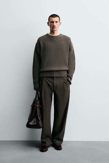 PULLOVER MIT BAUMWOLL- UND WOLLSTRUKTUR - Nerzfarben Vigoré von Zara - Bild 0