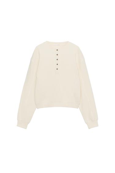 コットンワッフルニットセーターエクリュZaraのコットンワッフルニットセーター - エクリュ 