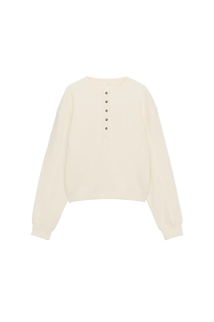 COTTON WAFFLE-KNIT JUMPER