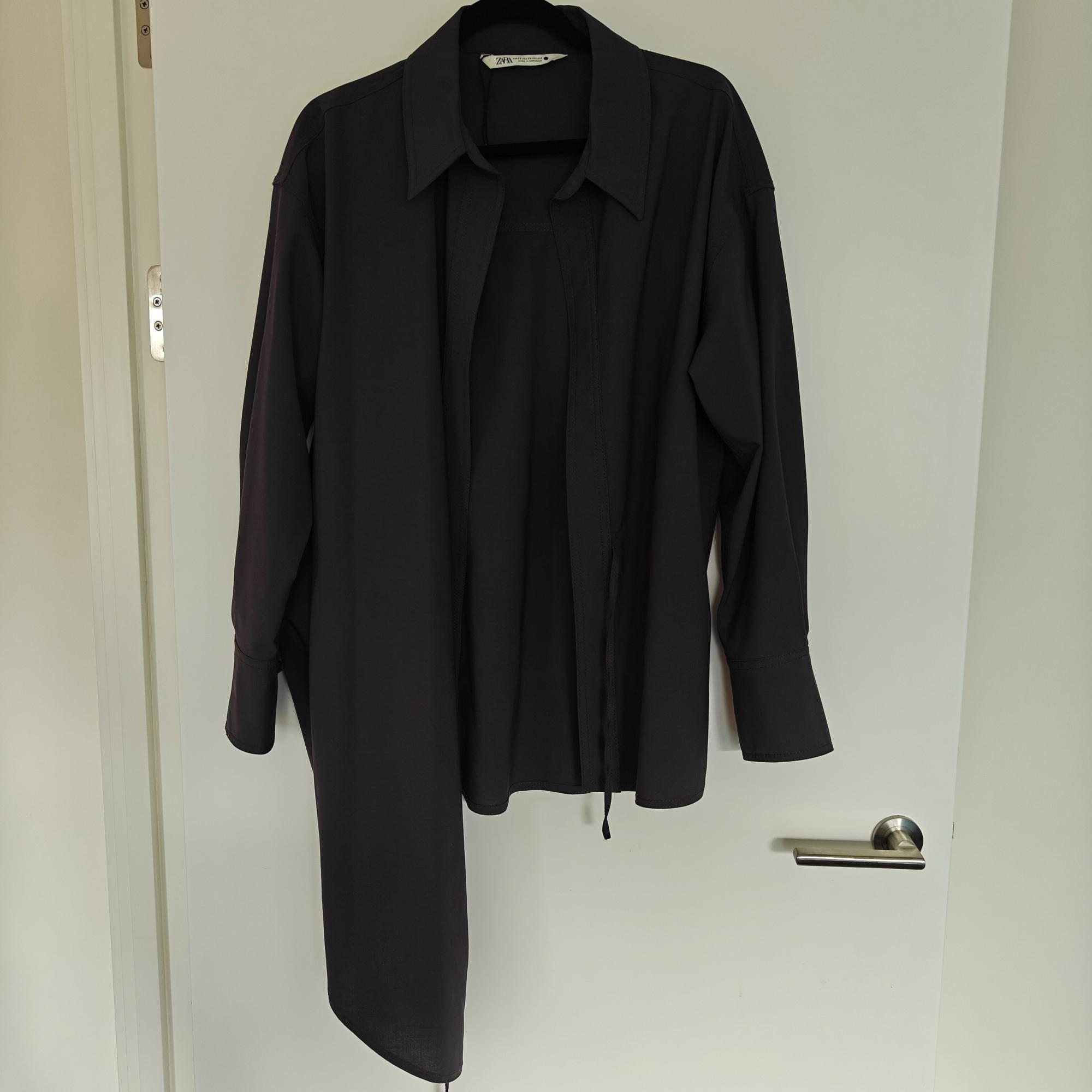 WOOL BLEND CROSSOVER SHIRT