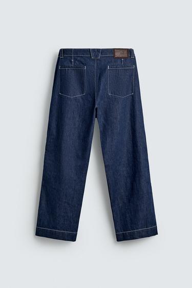 EMBROIDERED STRIPE JEANS - Indigo by Zara - Image 7
