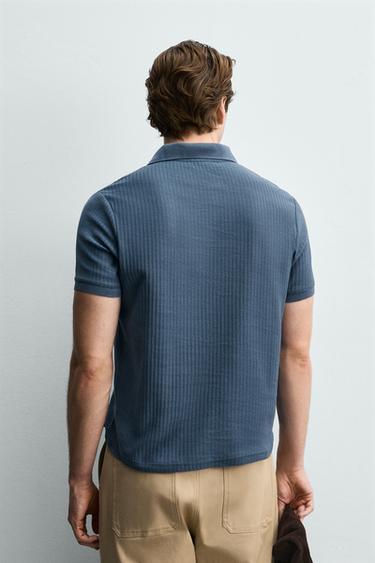POLO REGULAR FIT CANNELÉ - Bleu marine de Zara - Image 2