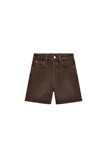 Zara Z1975 MOM FIT SHORTS - Brown