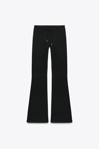 INTERLOCK FLARE TROUSERS - Black by Zara