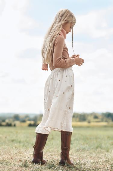 LIMITED EDITION EMBROIDERED FLORAL MIDI SKIRT - Ecru by Zara - Image 2