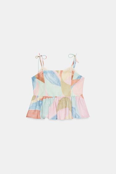 PRINTED STRAPPY TOP - Multicoloured by Zara - Image 0