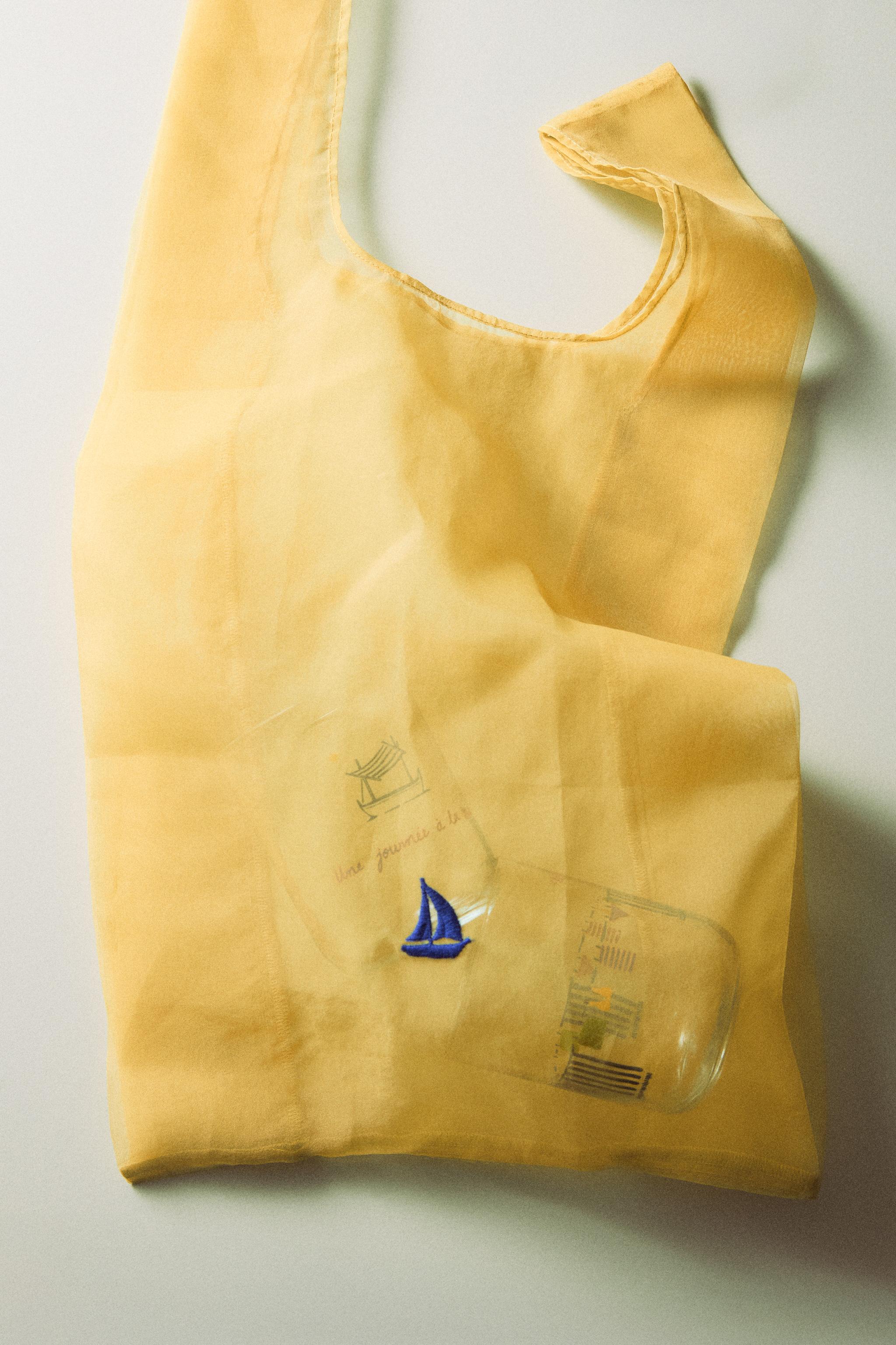 BOAT EMBROIDERED BAG — Yellow