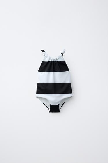 2-6 ANS/ MAILLOT DE BAIN À RAYURES - Blanc / Noir de Zara - Image 0